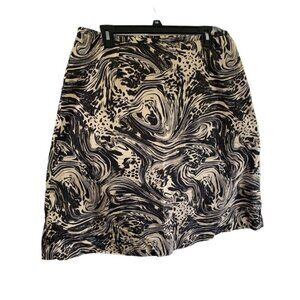 Grace Elements skirt button/zip closure knee length swirled print size 14